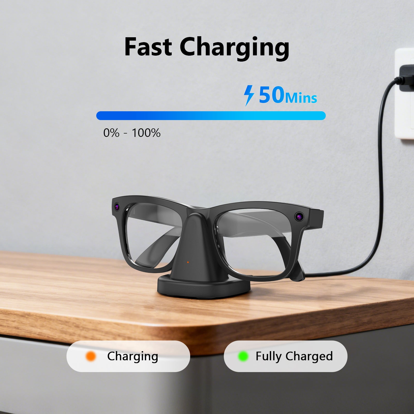 Ray-Ban Meta Charging Stand | Fast Charging Dock for Meta Smart Glasses with Anti-Slip Design